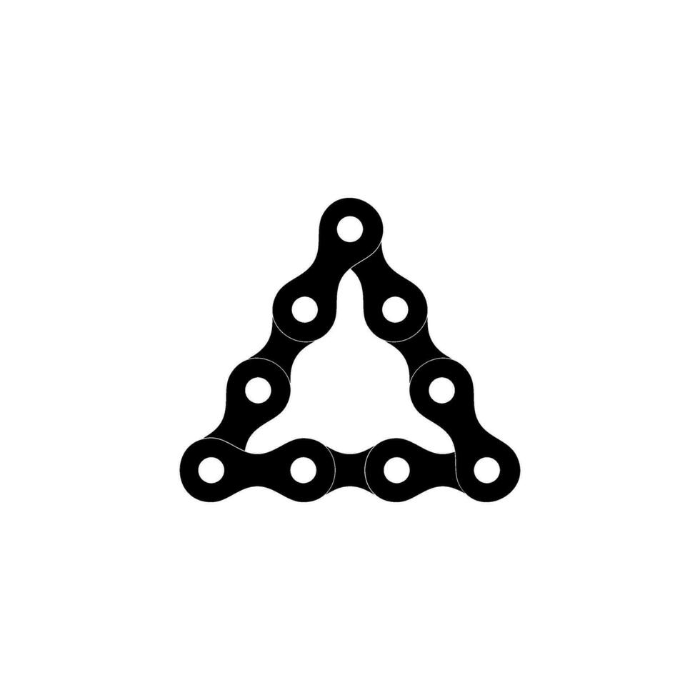 triángulo forma creado desde cadena silueta para motocicleta, bicicleta o bicicleta, maquinaria, lata utilizar para Arte ilustración, logo tipo, pictograma, sitio web o gráfico diseño elemento. vector