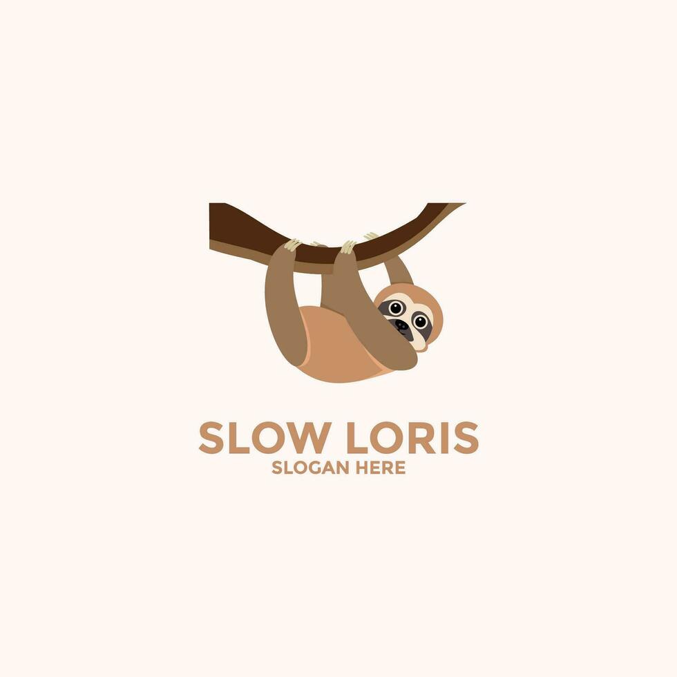 Loris logo vector icon, Slow Loris Logo company, kukang or loris vector logo template
