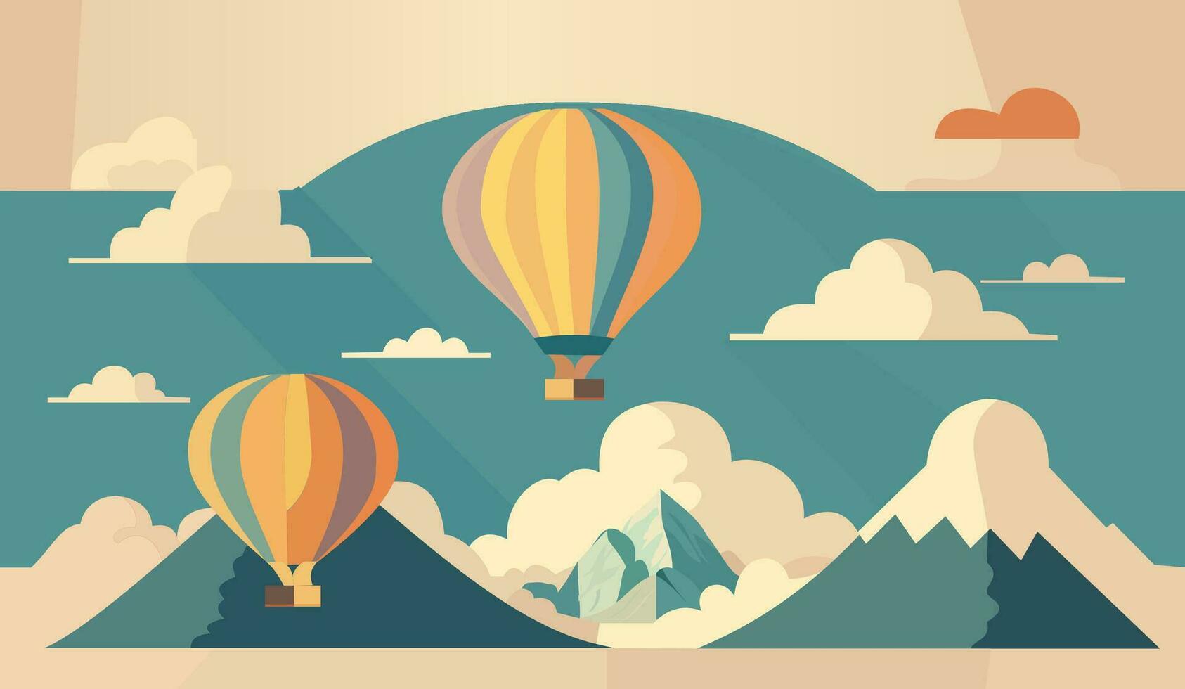 2d hot air balloon vector