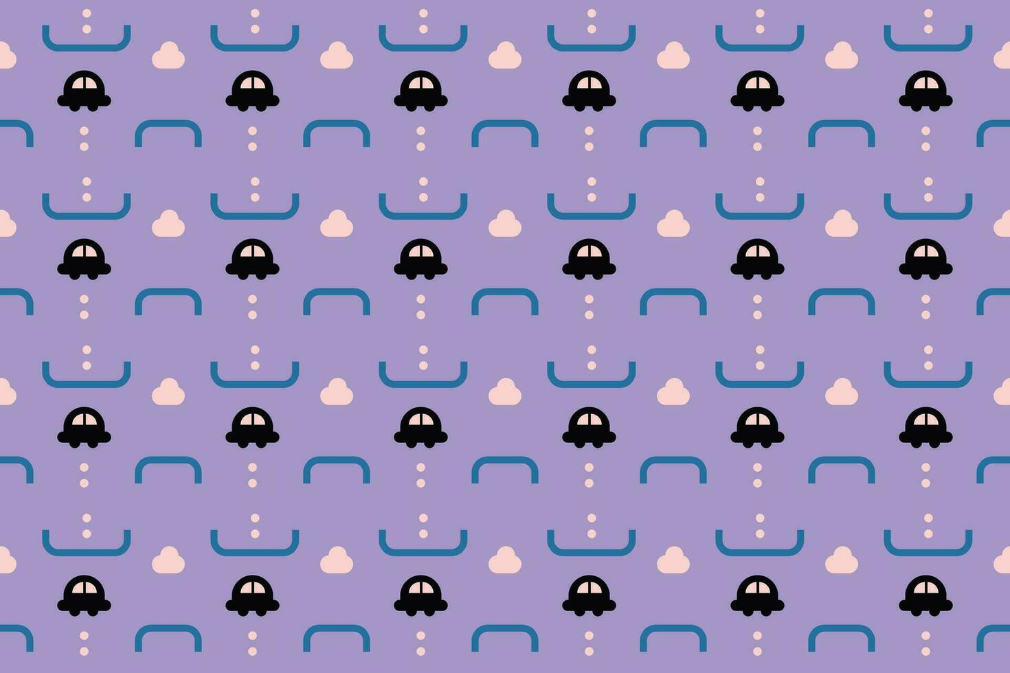 A car cartoon with geometric shape as seamless pattern background vector