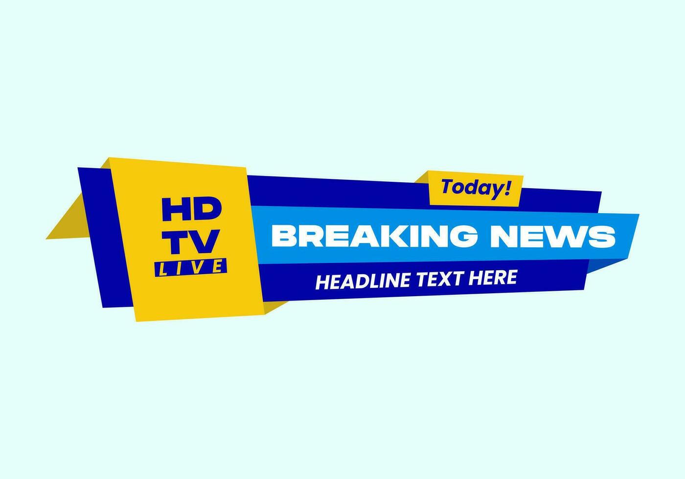 Breaking news lower third banner illustration vector clip art latest news headline title flat editable.