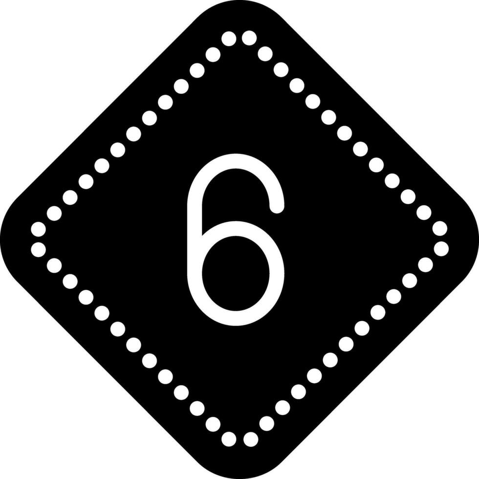 solid icon for six vector