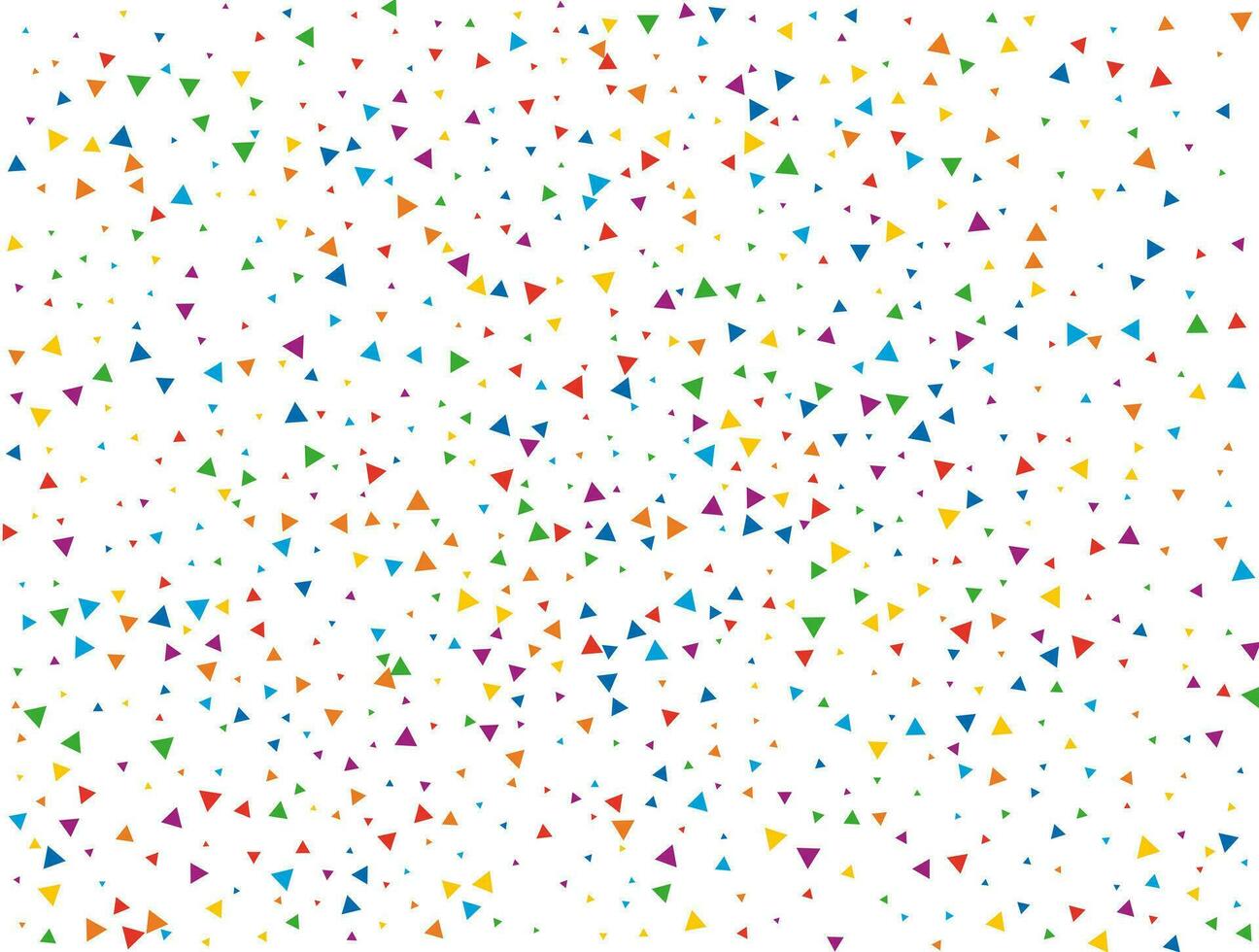 Birthday Triangular Confetti. Light Rainbow glitter confetti background. Colored festive texture. vector