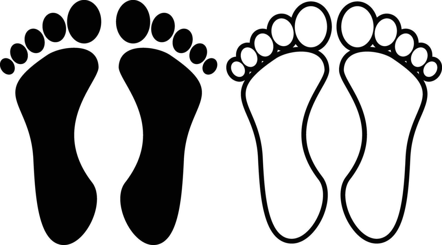 Set of Footprint vector illustrations