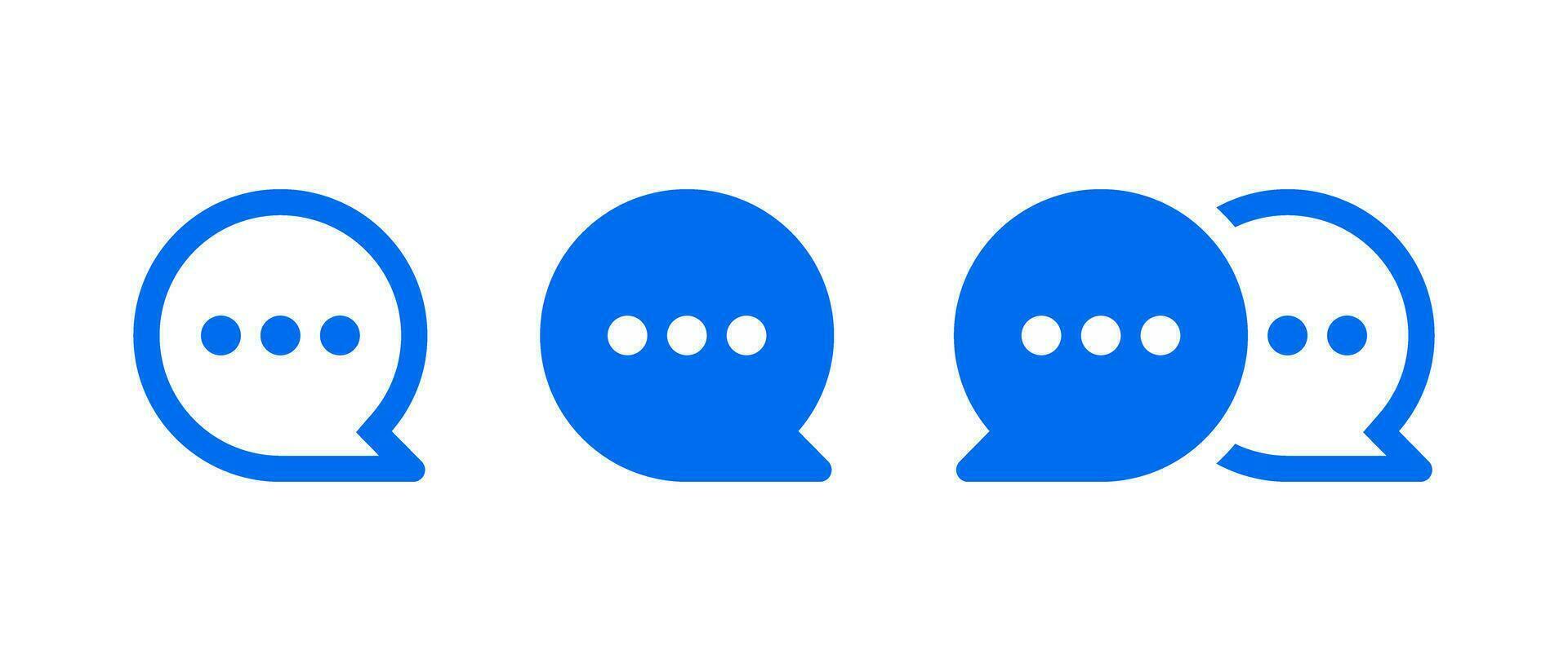 Minimalist and Modern Speech Bubble Chat Line Icon Set vector