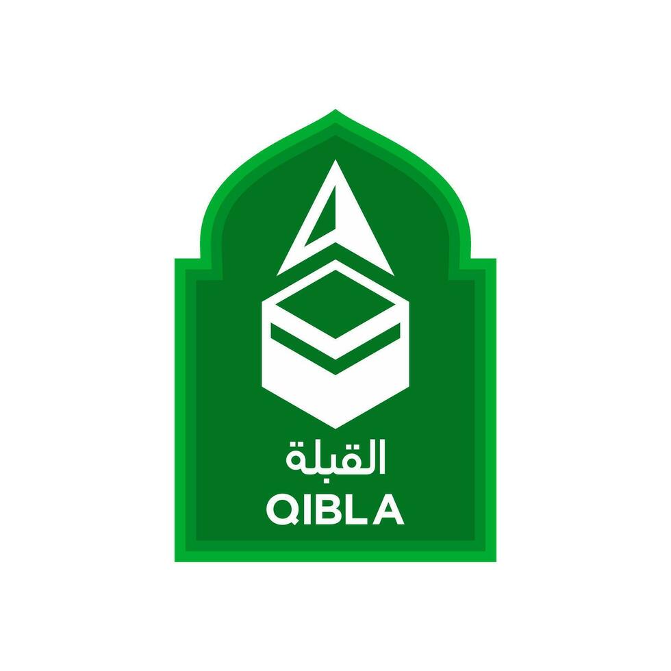 Luxury Qibla direction icon, to inform Muslim worshipers when praying in public places, can be installed in mosques, prayer rooms, Muslim prayer rooms in offices or other public places vector