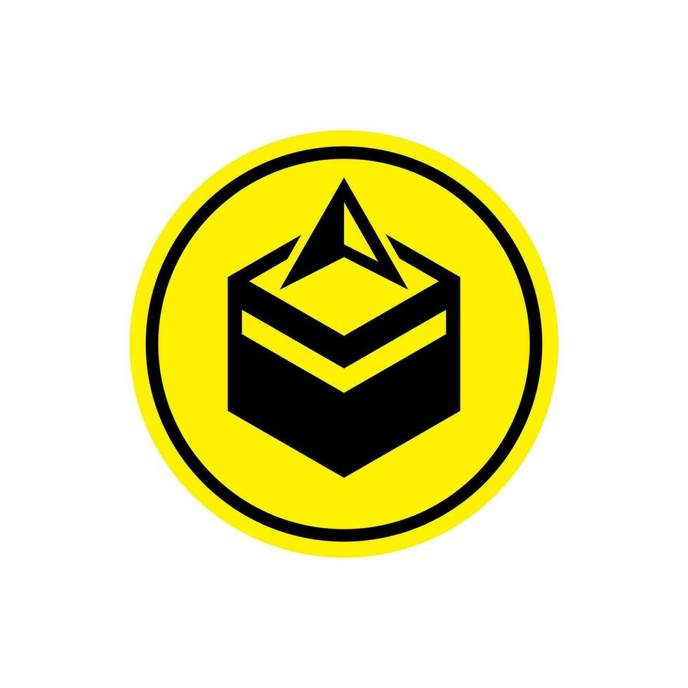 Qibla direction icon, to inform Muslim worshipers when praying in public places, can be installed in mosques, prayer rooms, Muslim prayer rooms in offices or other public places vector
