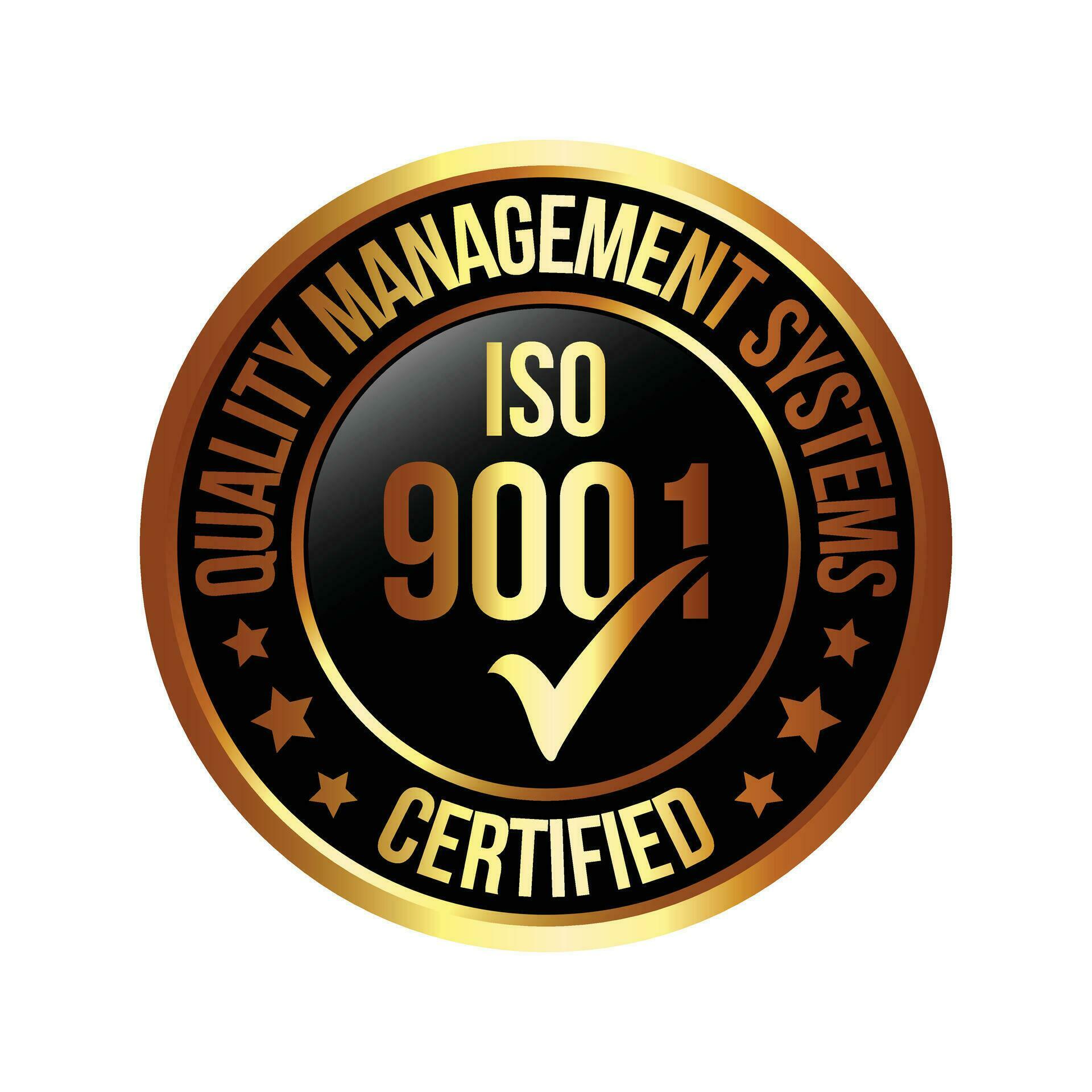 Iso 9001 certified rubber stamp badge label logo qms standard