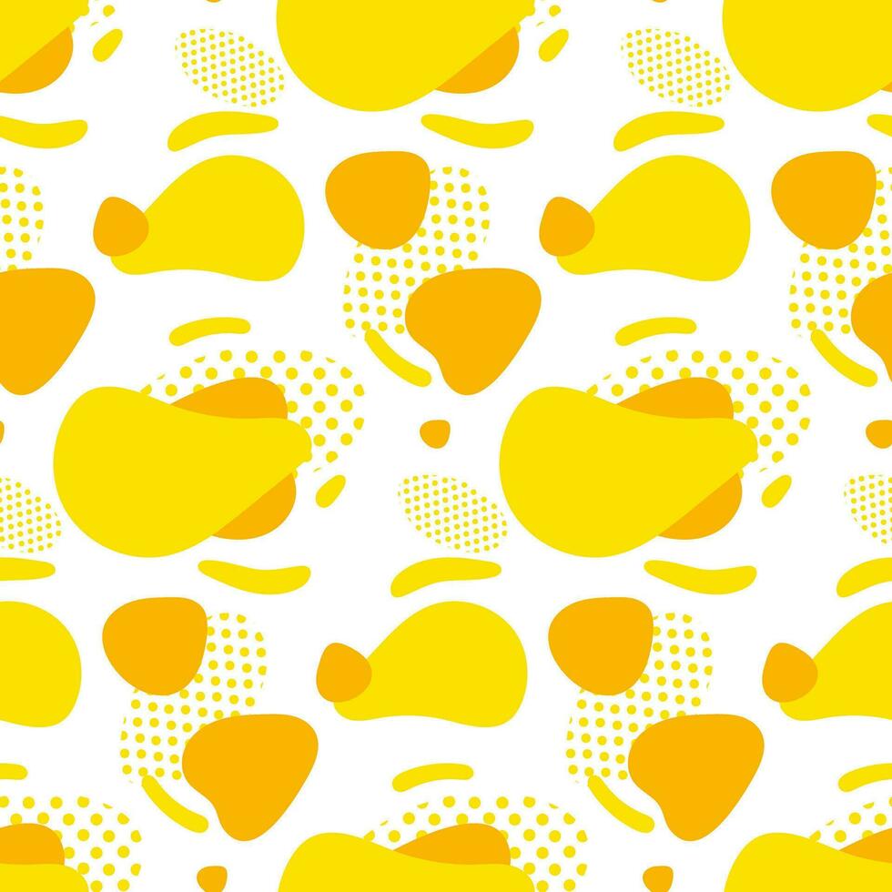 Seamless pattern with abstract modern graphic elements in yellow. Dynamic color shapes and textures with smooth flowing shapes. Texture for the design of the background, flyer or presentation vector