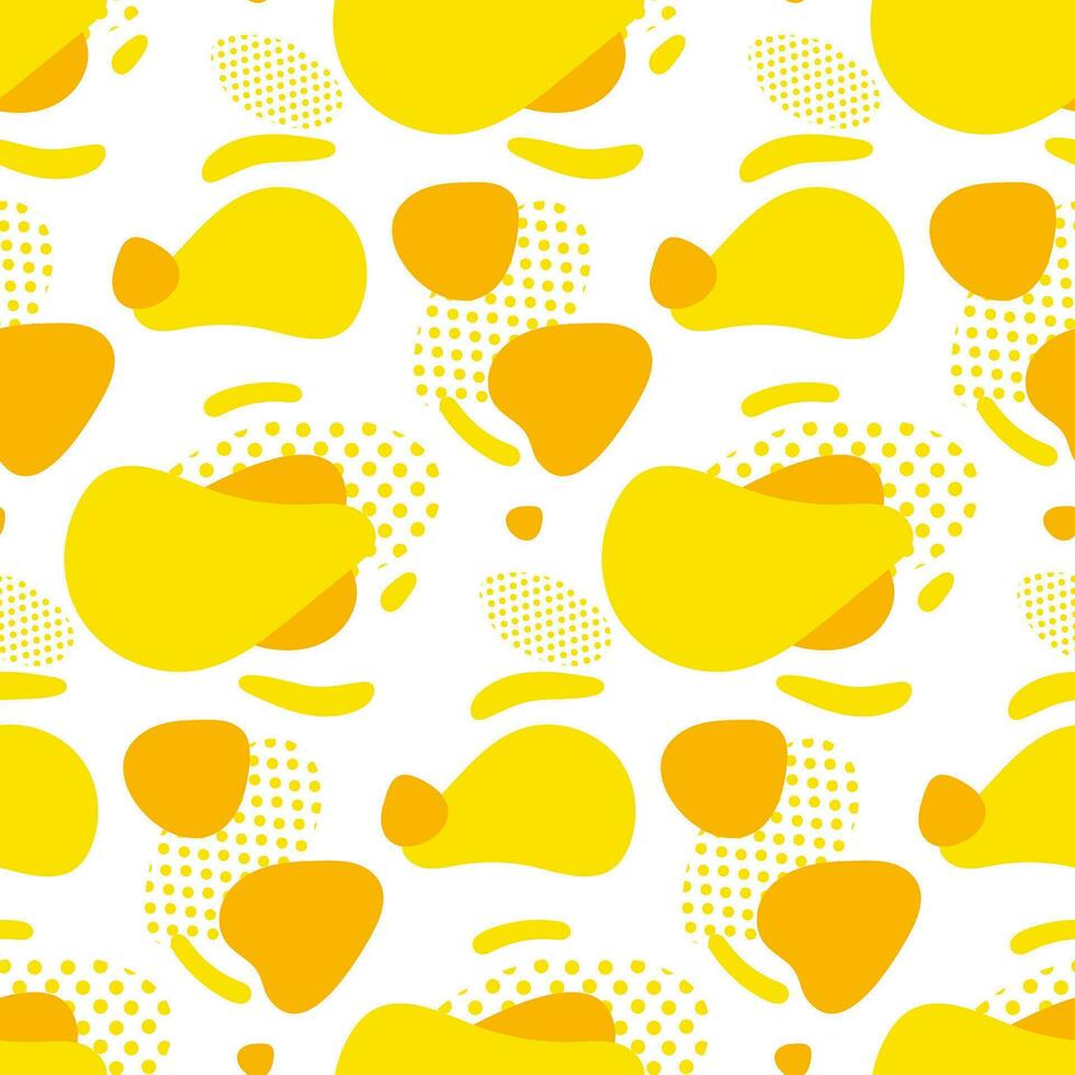 Seamless pattern with abstract modern graphic elements in yellow. Dynamic color shapes and textures with smooth flowing shapes. Texture for the design of the background, flyer or presentation vector