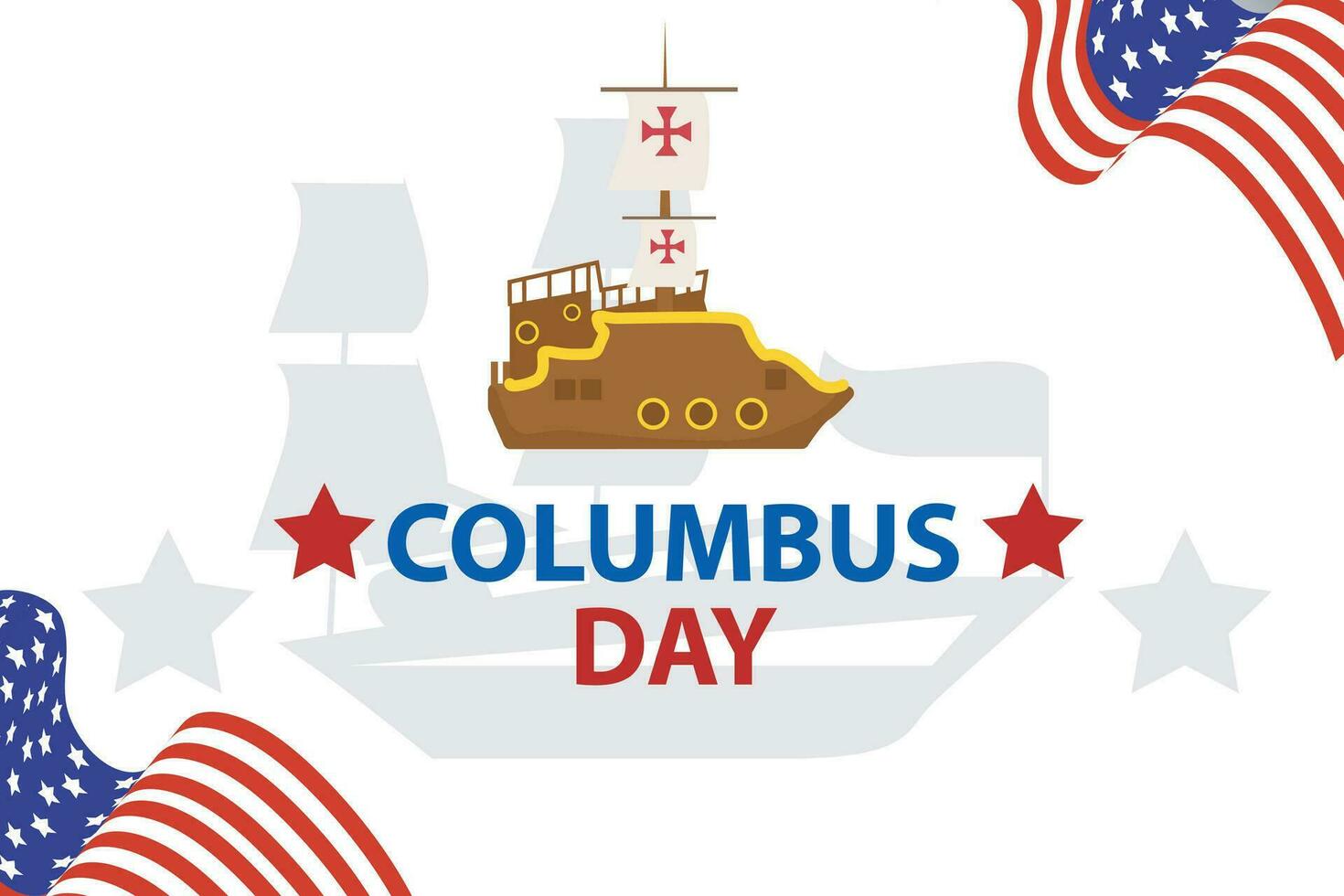 09 October celebration happy Columbus day banner and social media template vector illustration