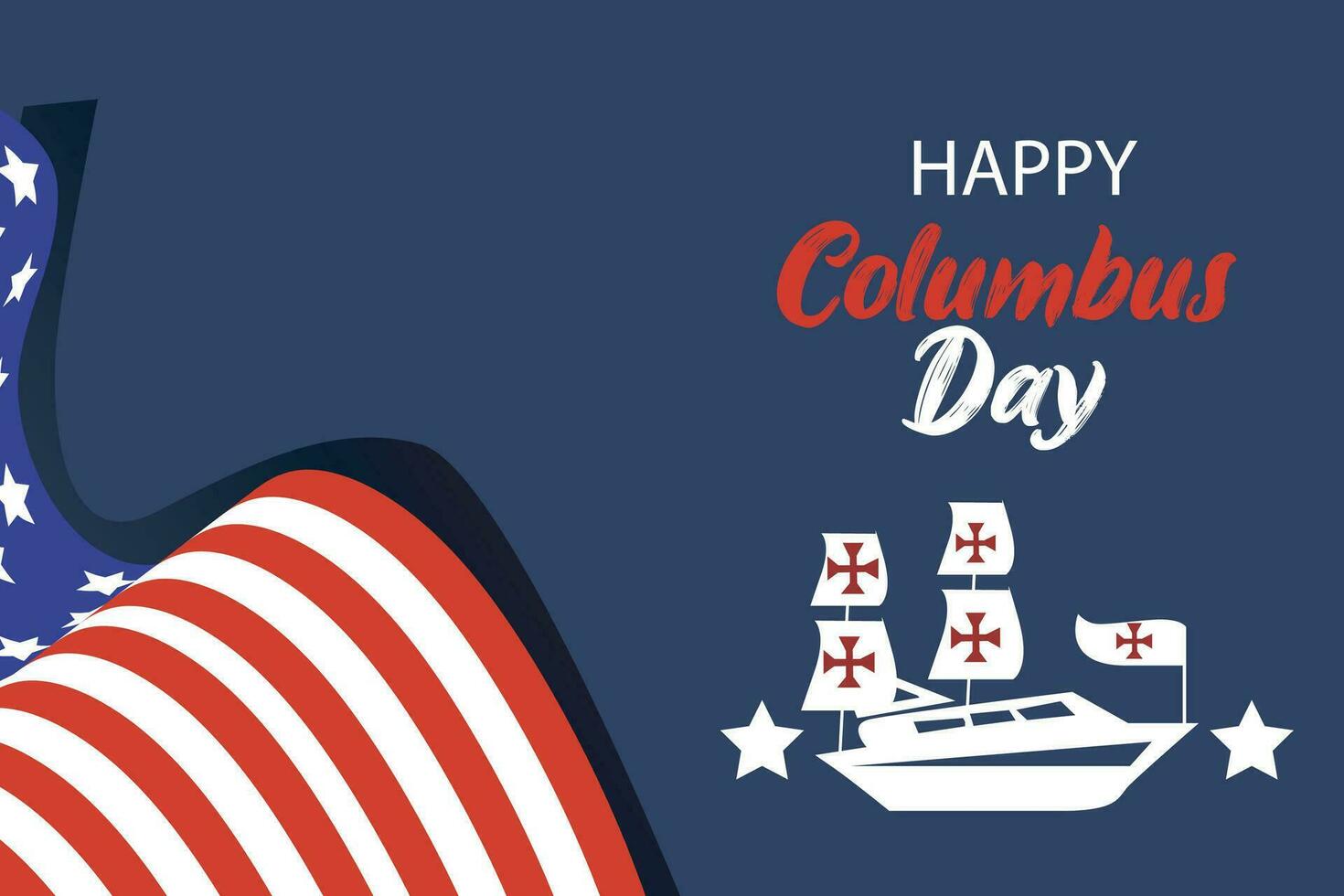 09 October celebration happy Columbus day banner and social media template vector illustration