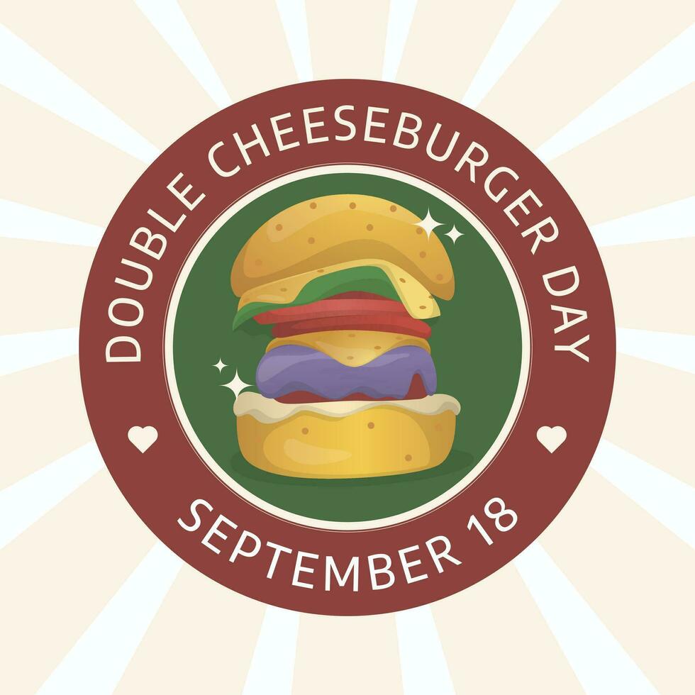 national double cheeseburger day design template good for celebration usage. cheeseburger vector illustration. double cheeseburger vector illustration. vector eps 10.