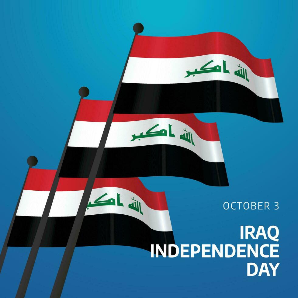 Iraq Independence Day design template good for celebration. iraq flag design template. flat flag design. vector eps 10.