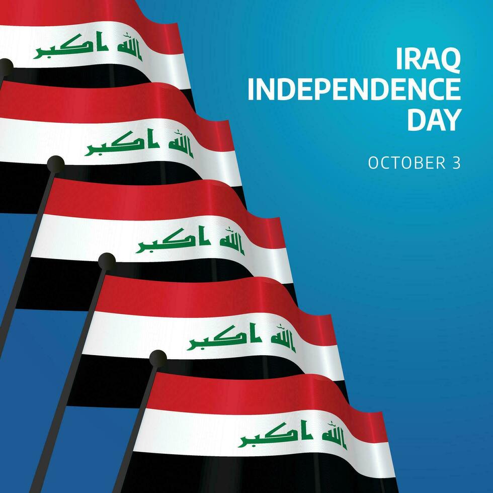 Iraq Independence Day design template good for celebration. iraq flag design template. flat flag design. vector eps 10.