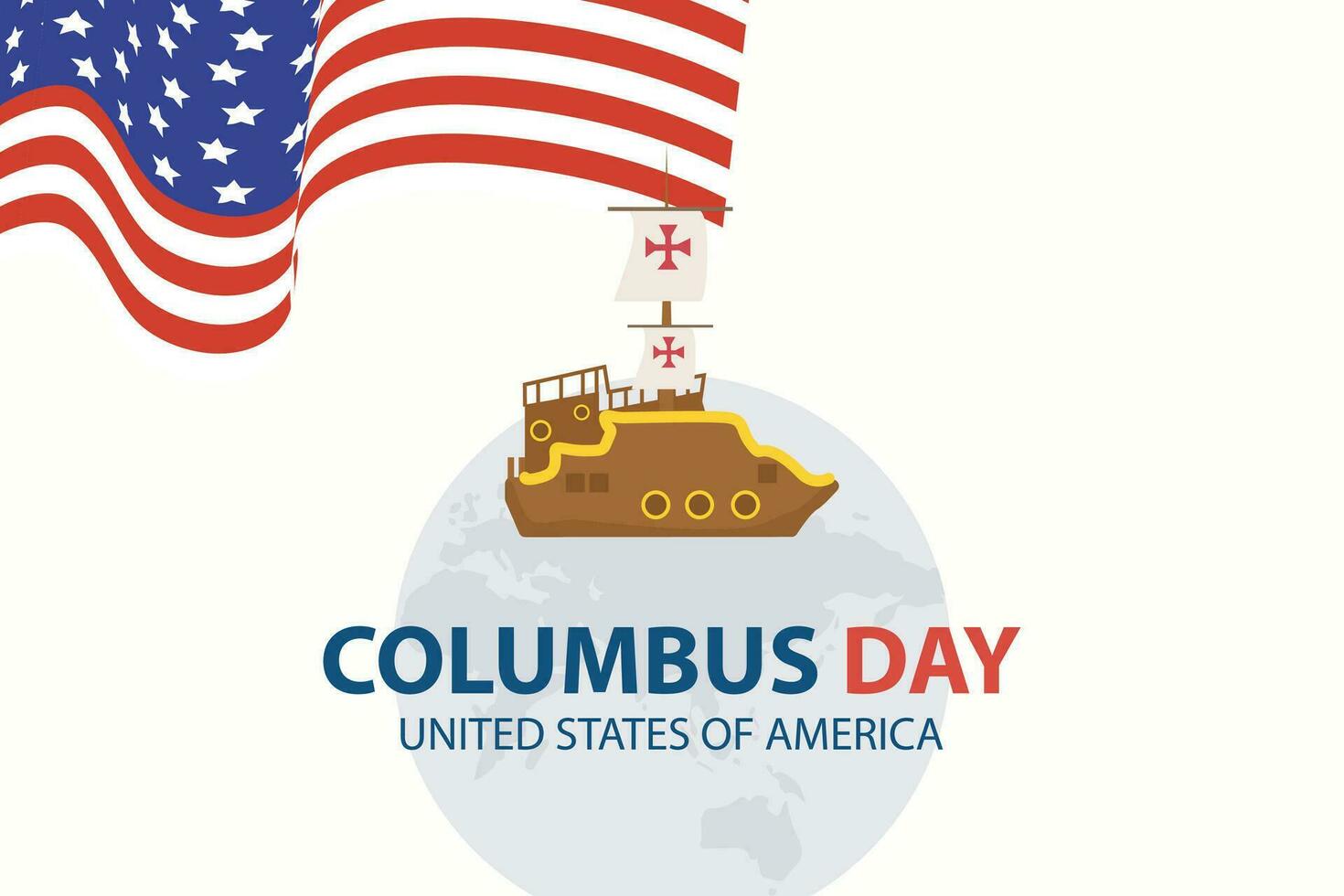 09 October celebration happy Columbus day banner and social media template vector illustration