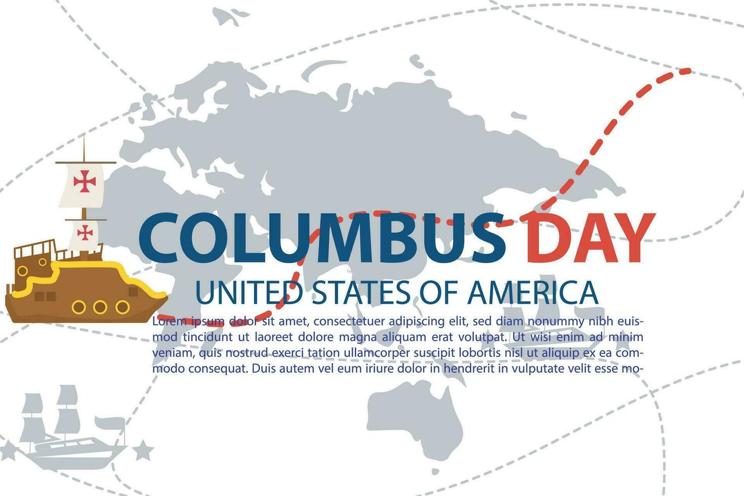 09 October celebration happy Columbus day banner and social media template vector illustration