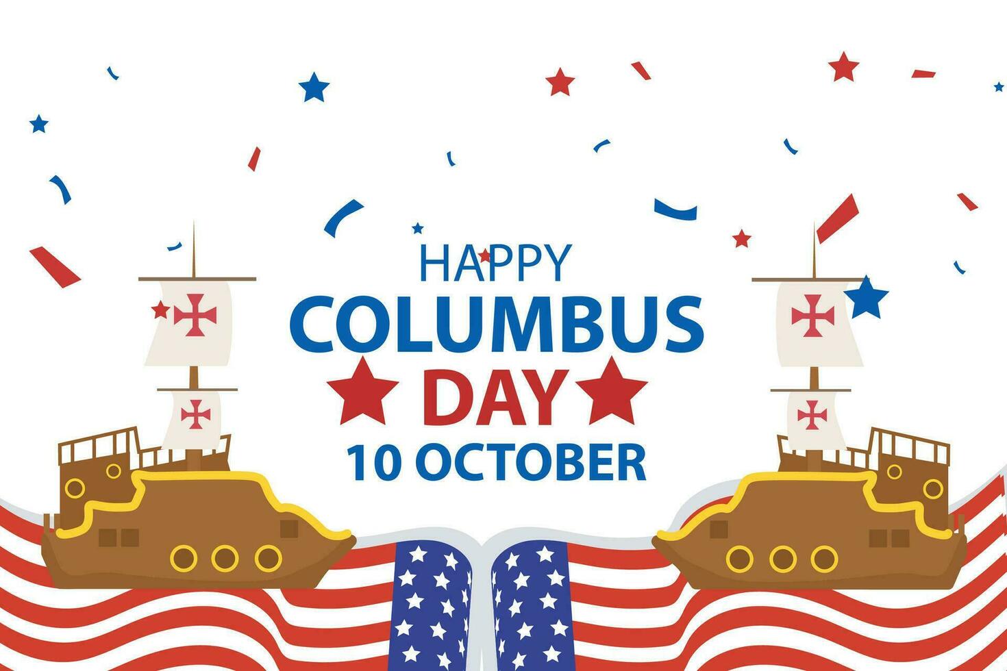 09 October celebration happy Columbus day banner and social media template vector illustration