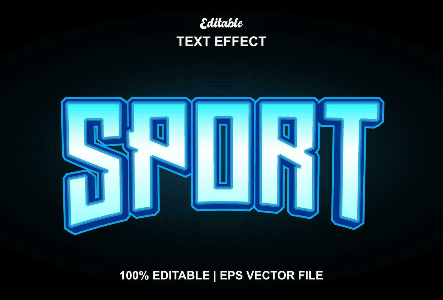 sport text effect with blue color graphic style and editable. vector