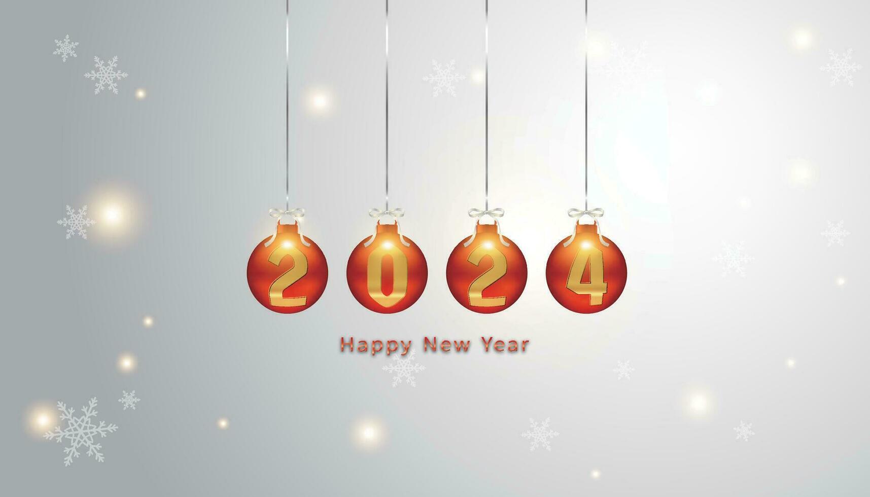 Christmas Decoration 2024 Numbers Happy New Year Greeting Card vector