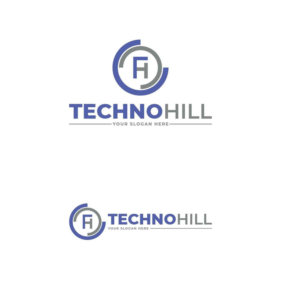 Letter TH Technology Business Logo Design Template vector