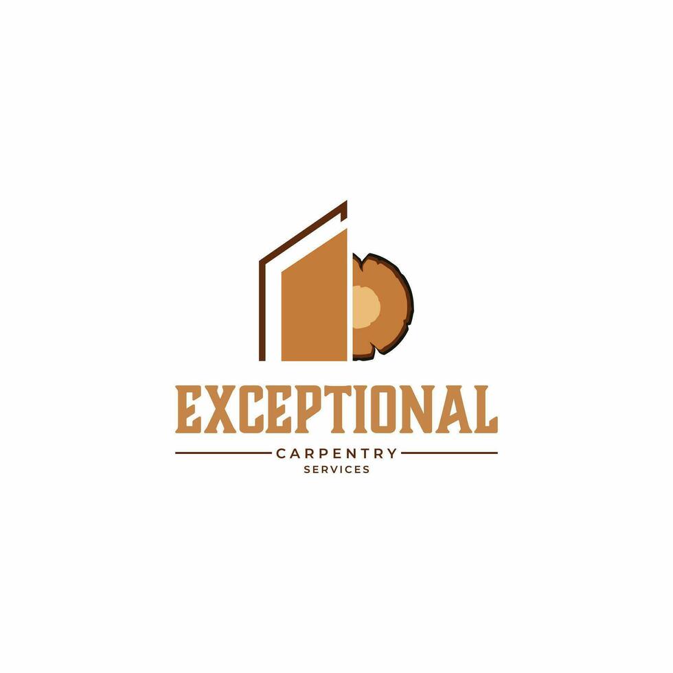 carpentry business logo design template vector
