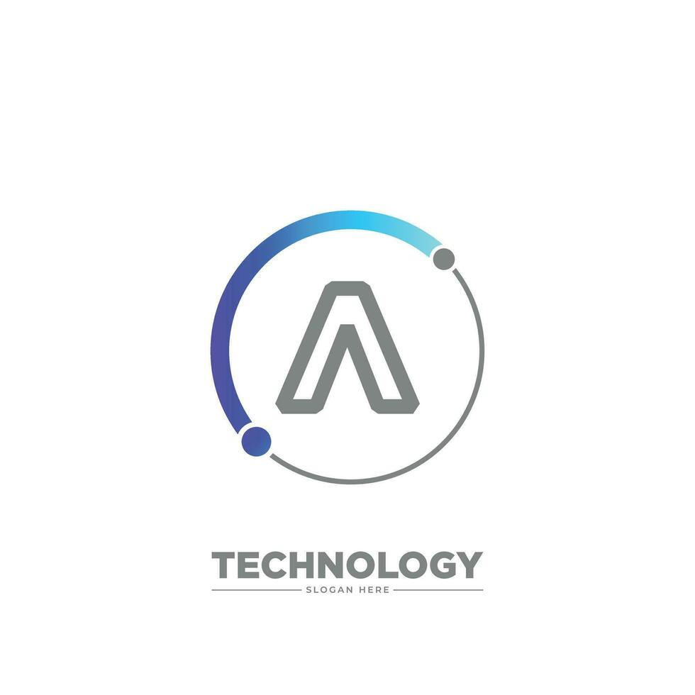 Letter A Technology Business Logo Template vector