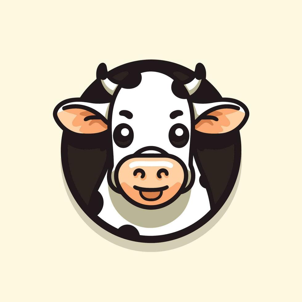 Cute cow. Farm animal. Vector illustration in cartoon style.