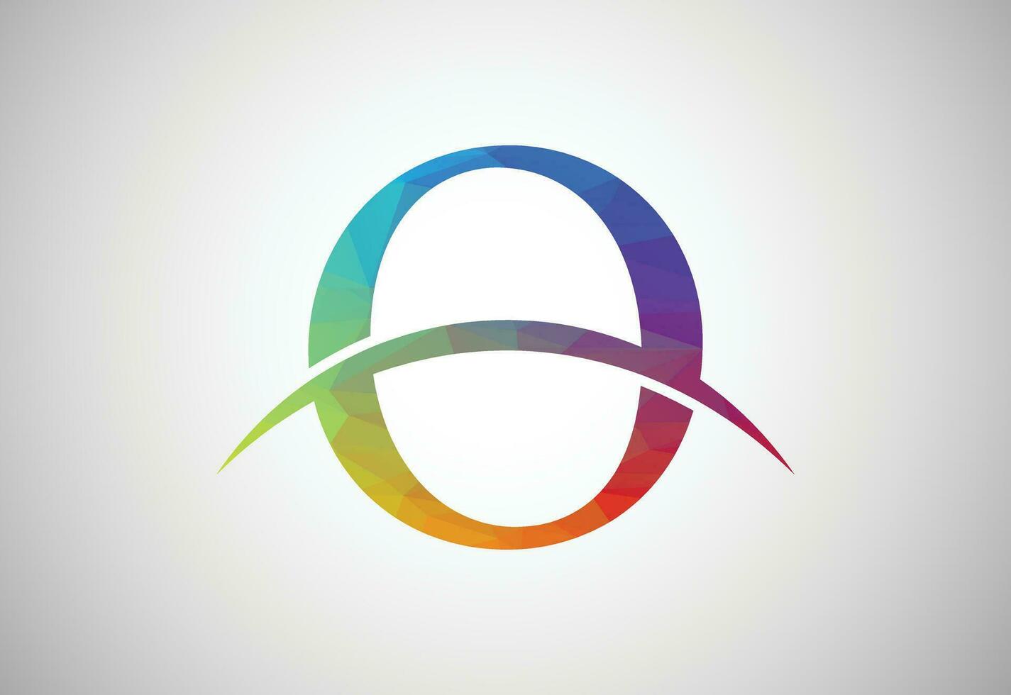 Low Poly and Letter O logo design template, Vector illustration