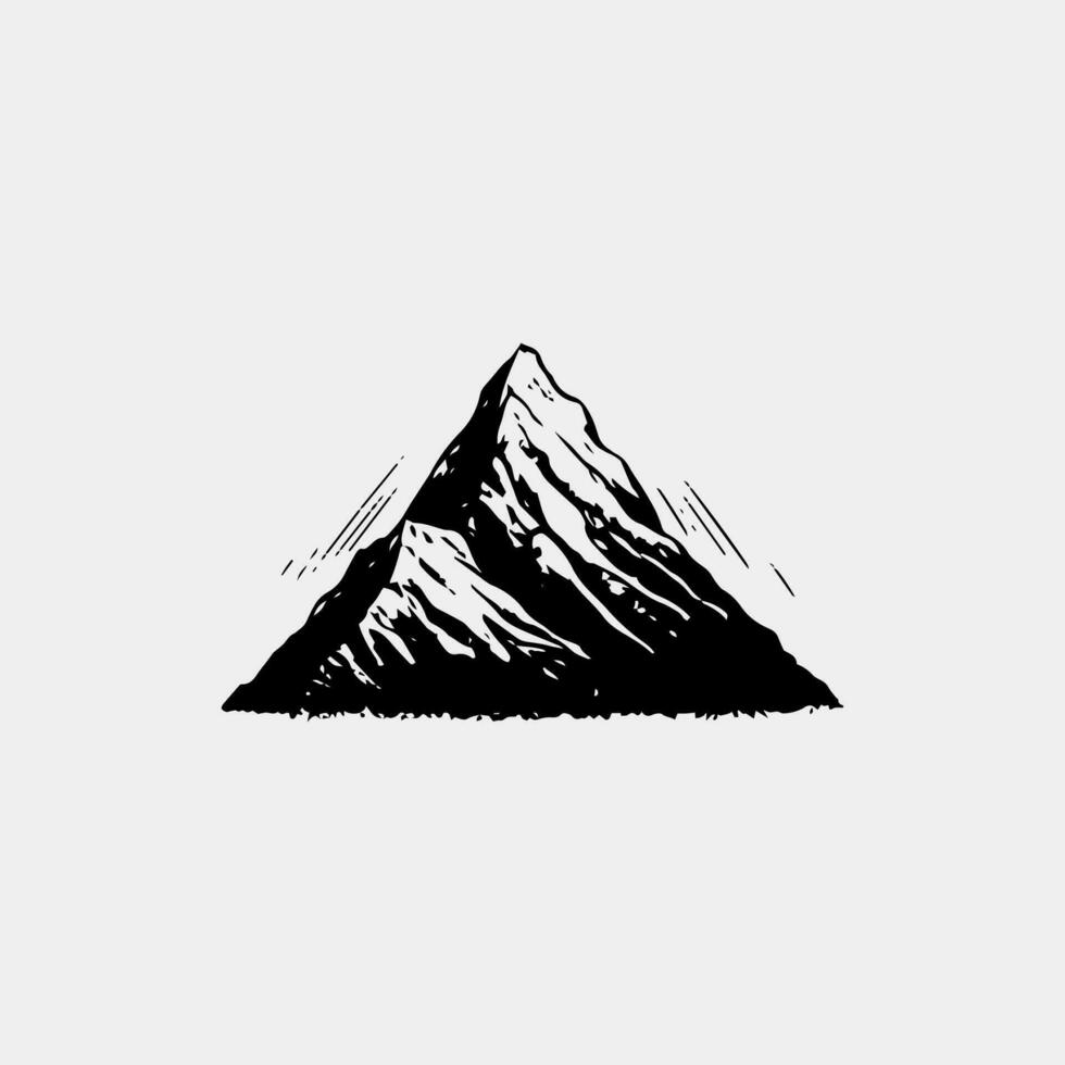mountains mountain with hand drawn sketch vector