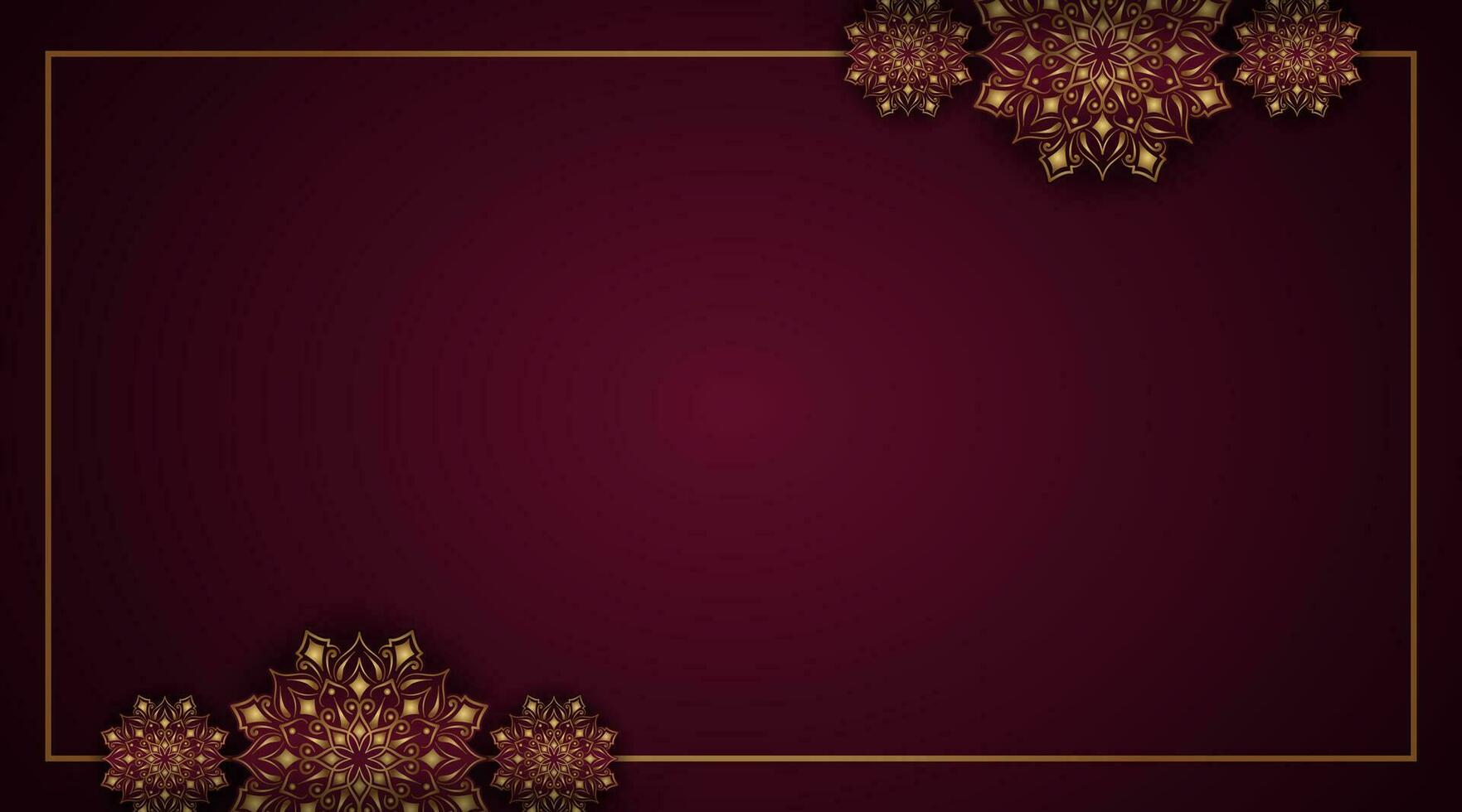 Red background with ornamental mandala vector