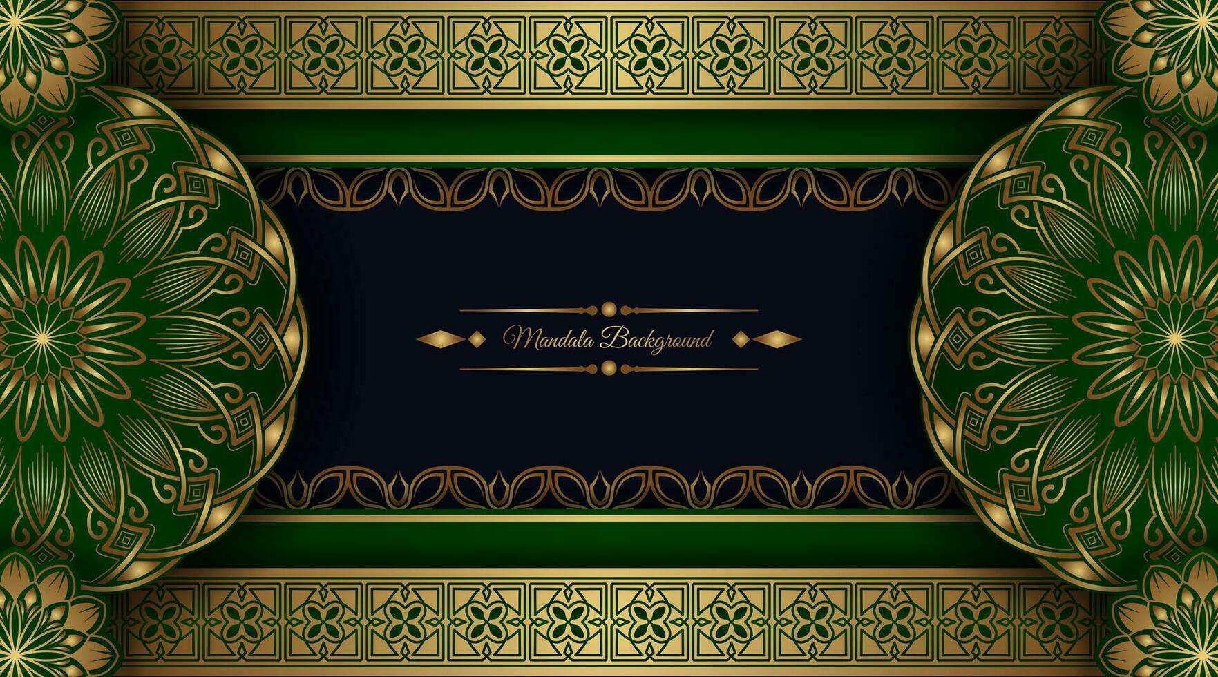luxury mandala background, blue and gold, design vector