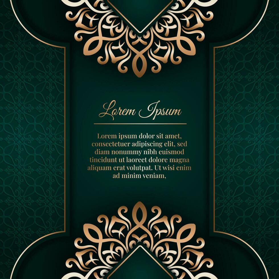 Luxury background with golden mandala ornament vector