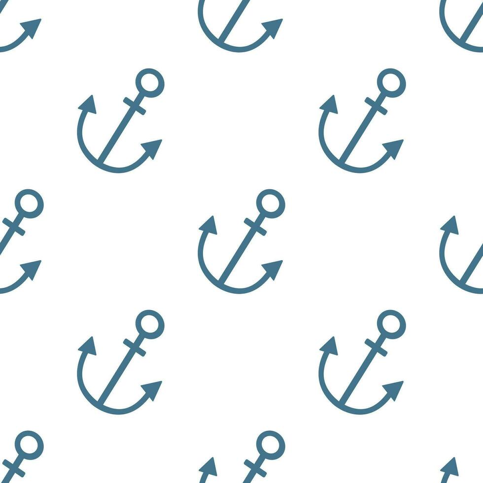 Seamless pattern with anchors vector