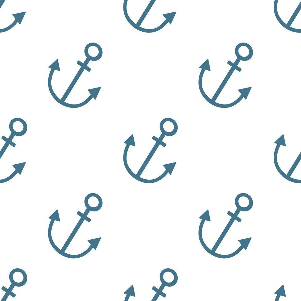 Seamless pattern with anchors vector