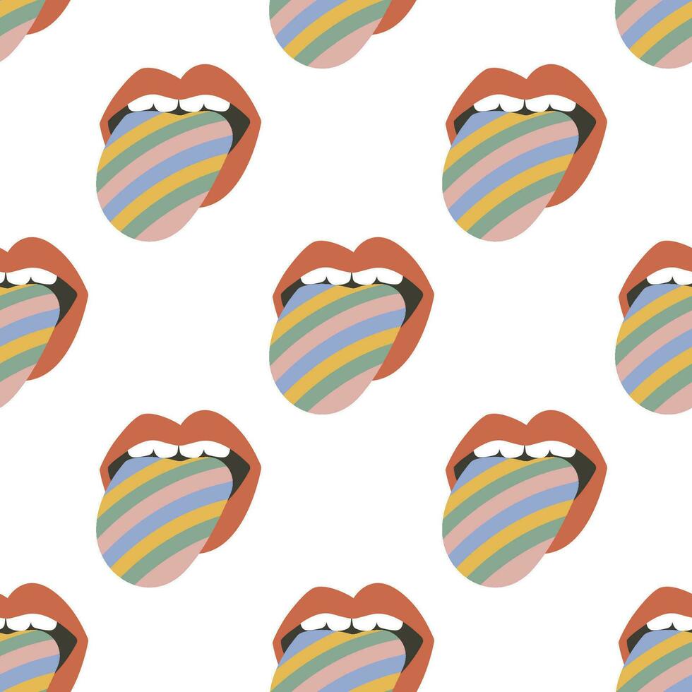 Seamless pattern with lips. vector
