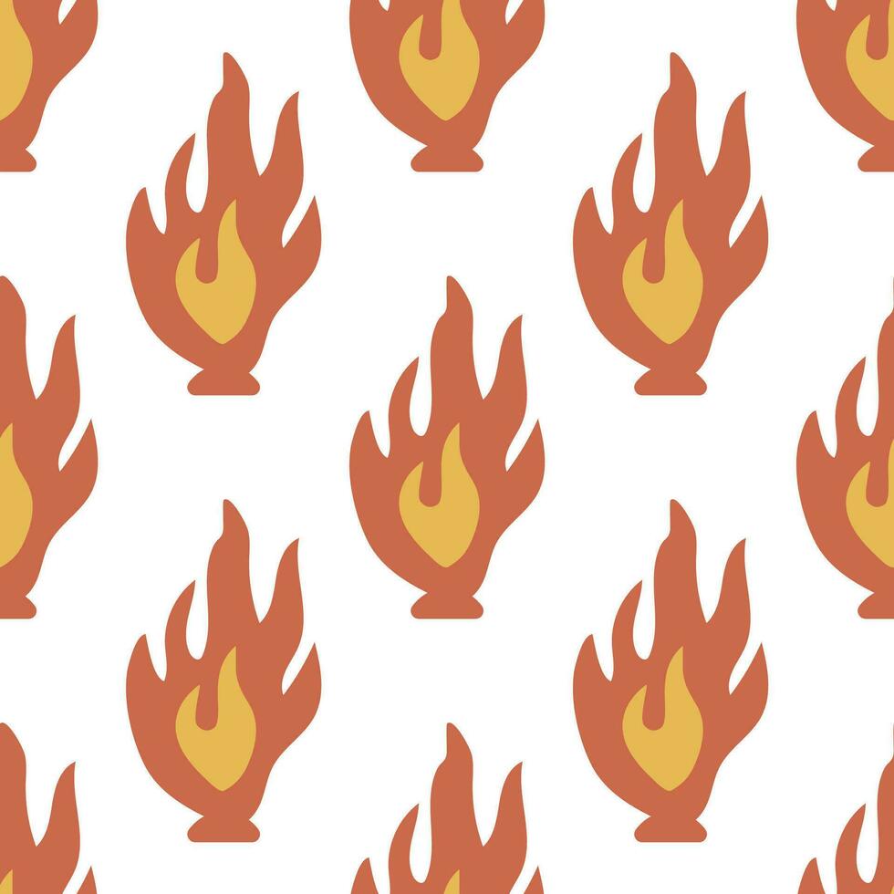 Seamless pattern with flames and fire. vector