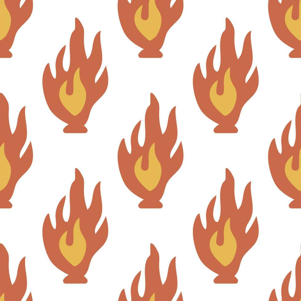 Seamless pattern with flames and fire. vector