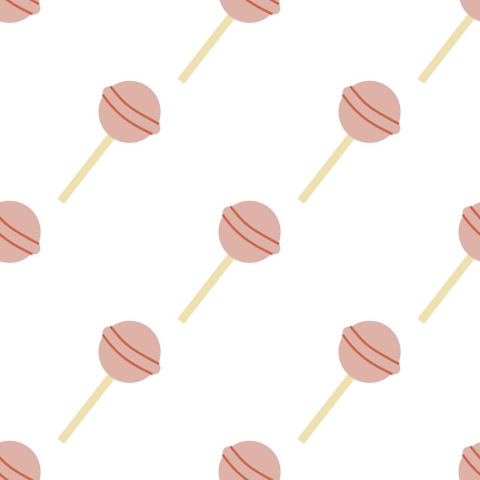 Seamless pattern with lollipops Vintage fruit candies vector