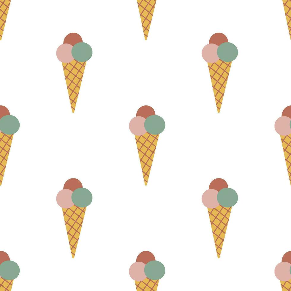 Seamless pattern with ice cream vector