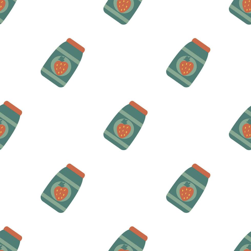 Seamless pattern with Jars of jam vector