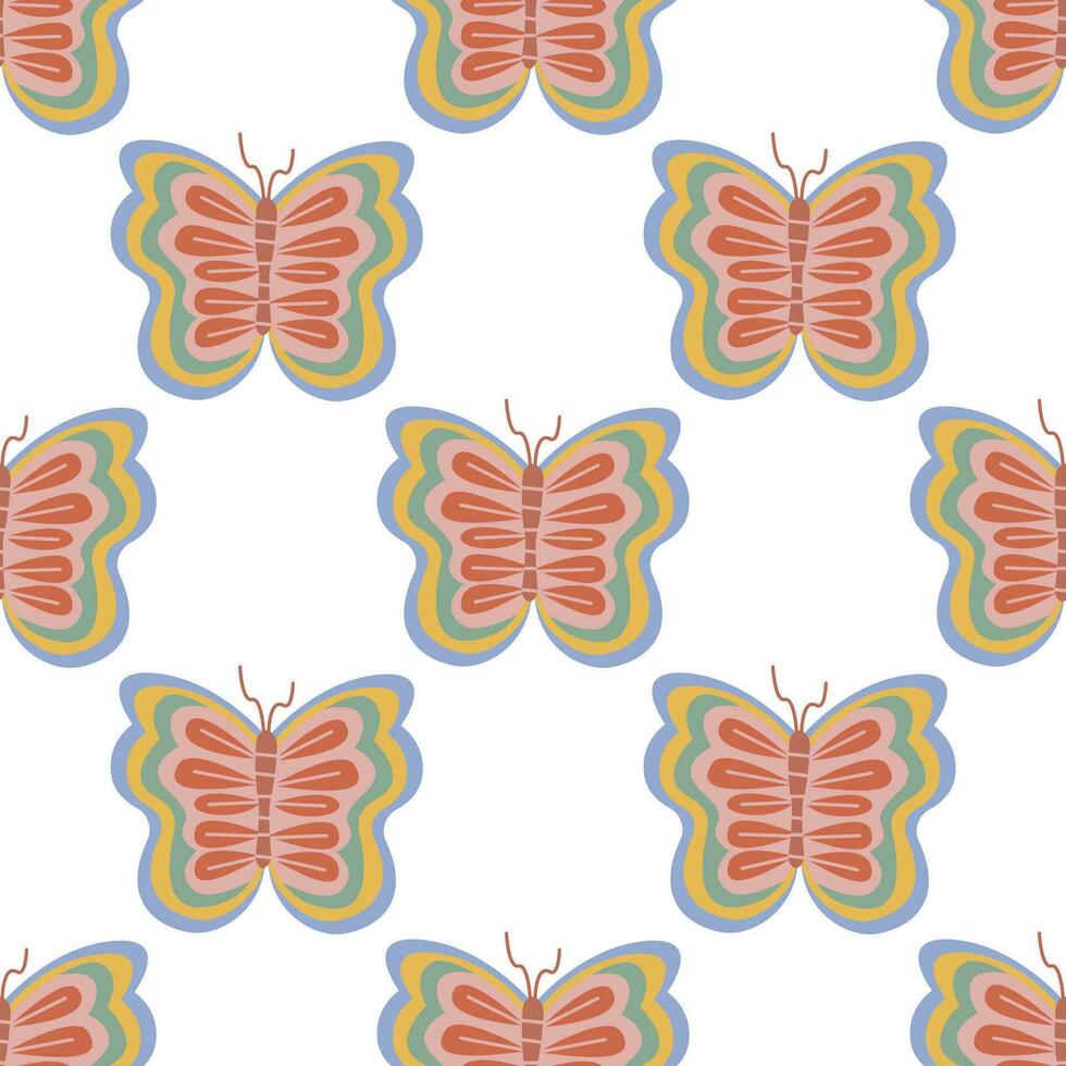 Seamless pattern with butterflies vector