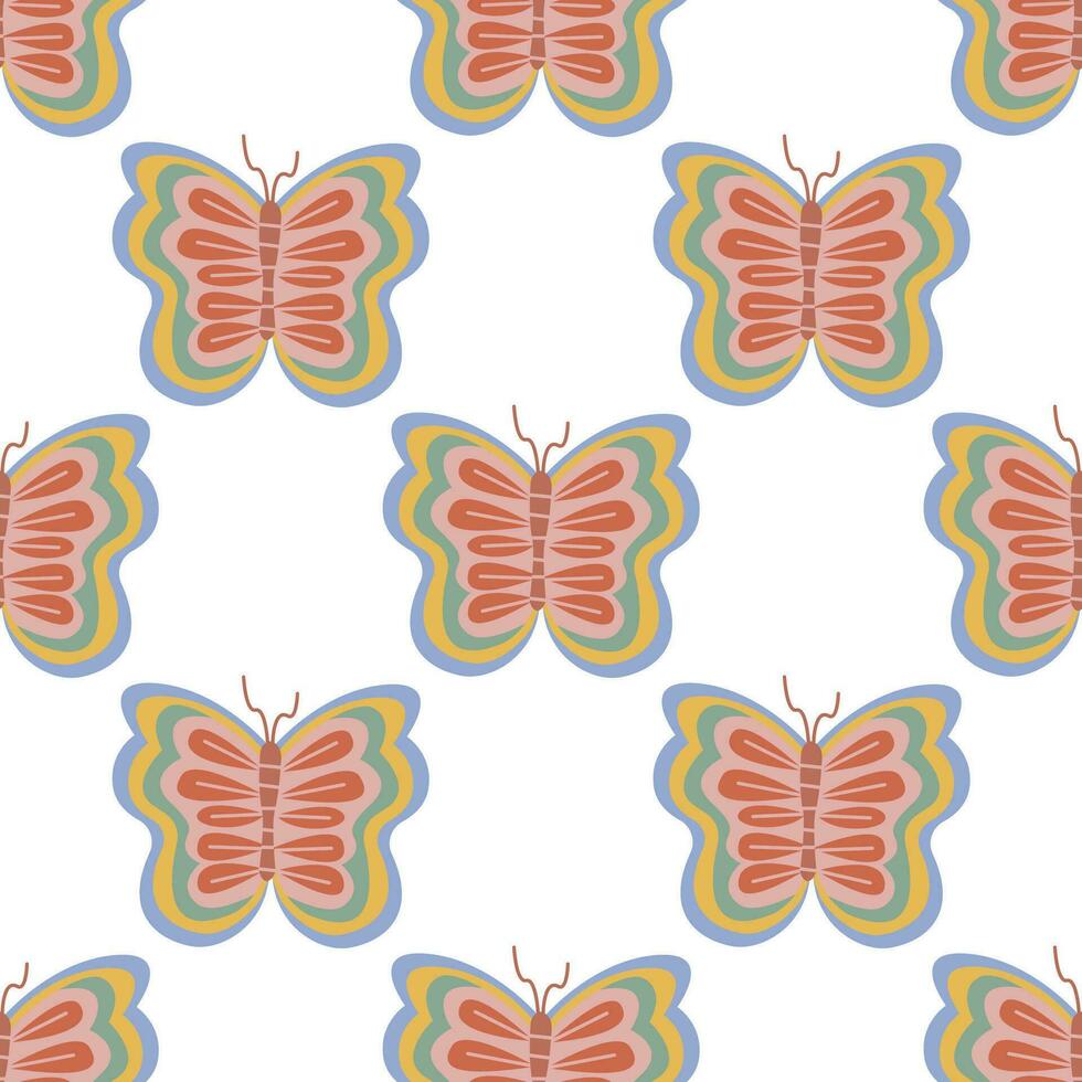 Seamless pattern with butterflies vector