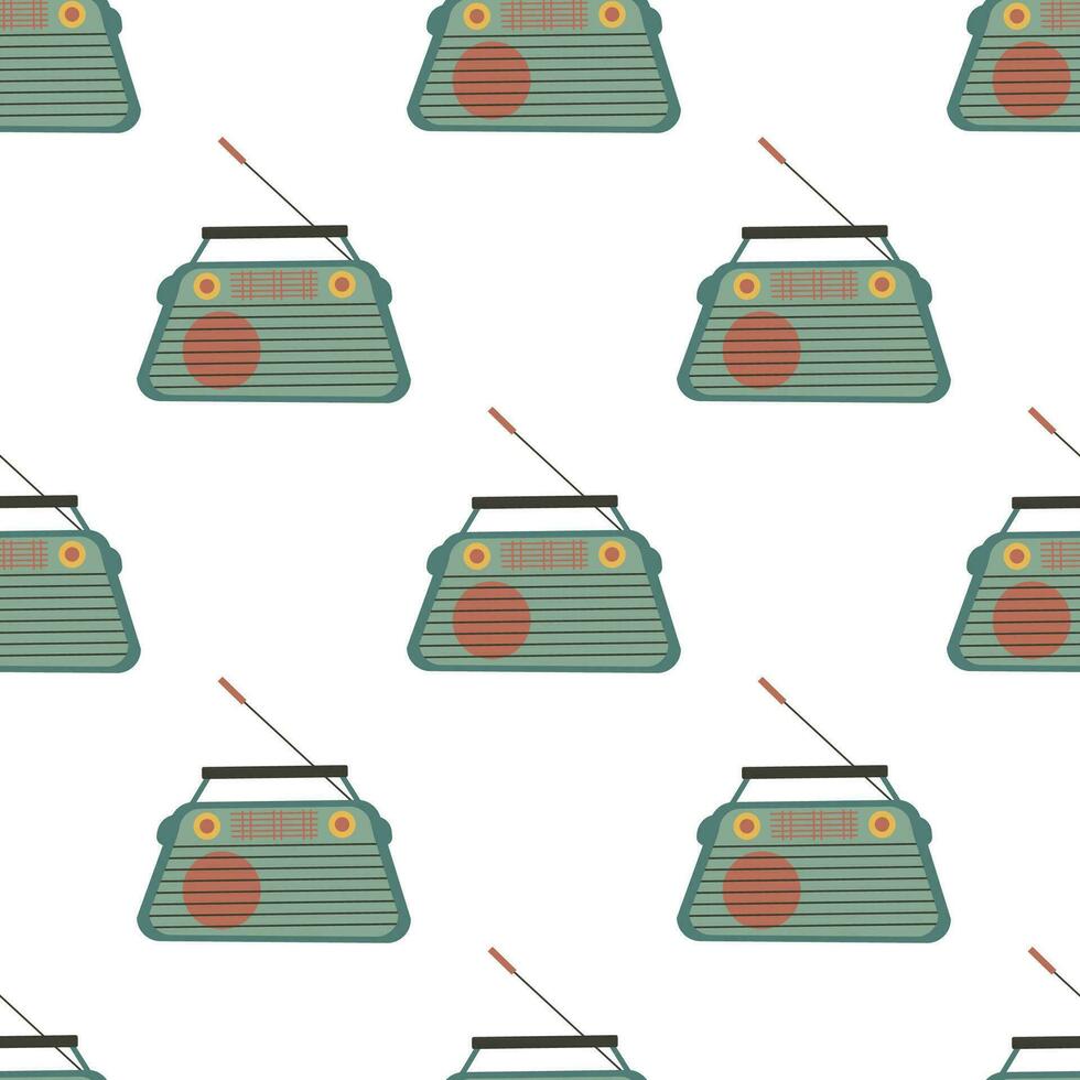Seamless pattern Retro radio vector
