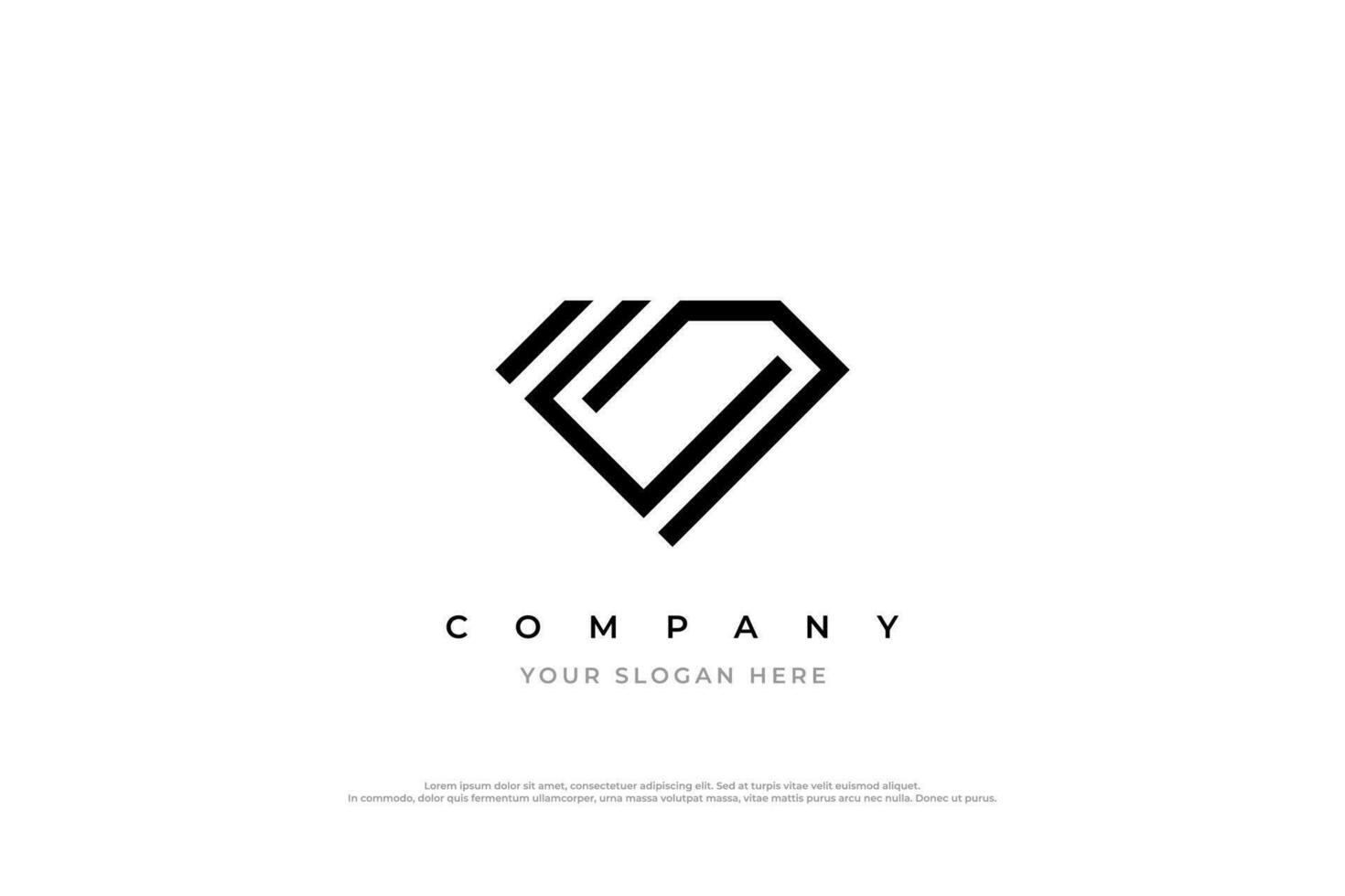 Simple Elegant Diamond Logo Design vector