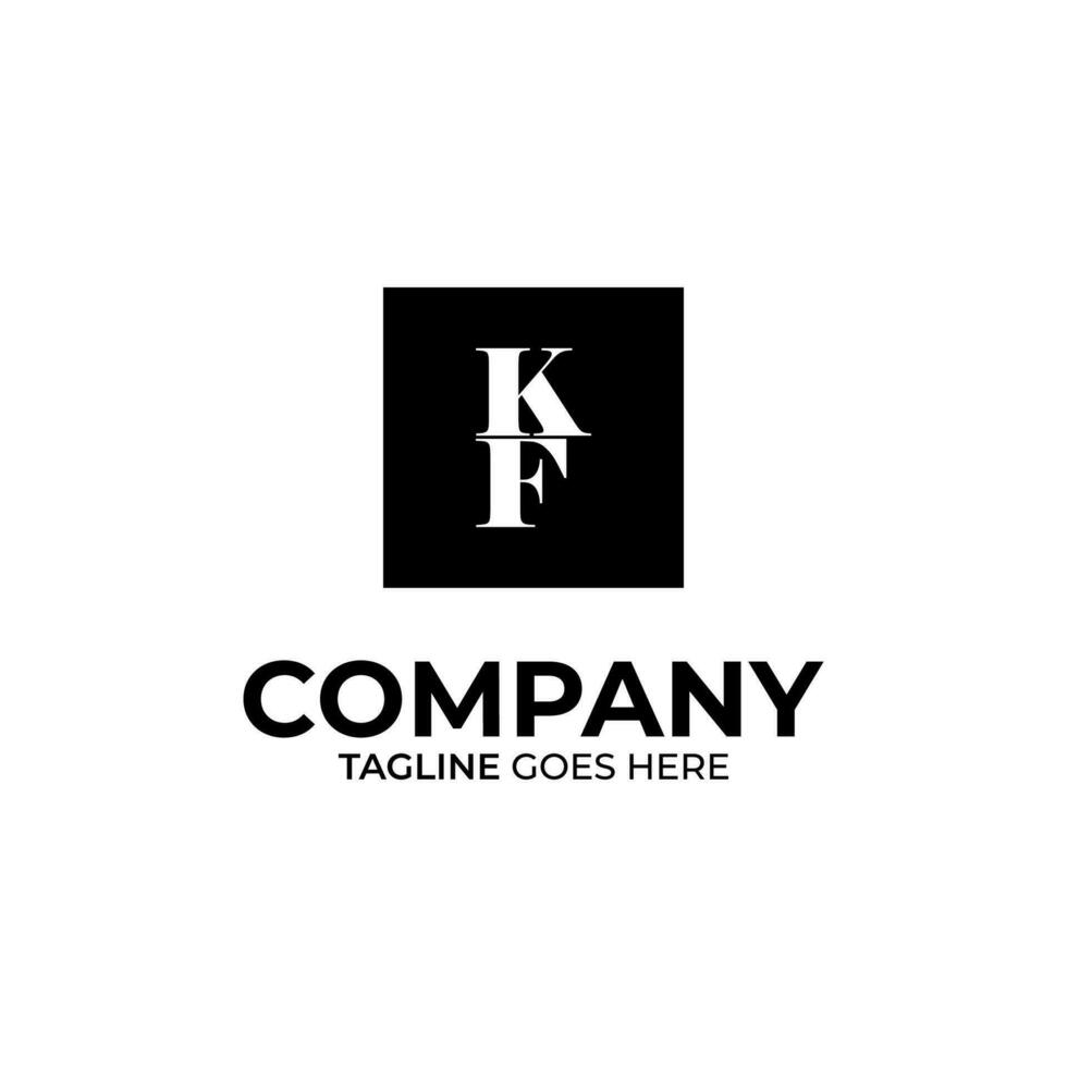 Initial K and F lettering logo design vector