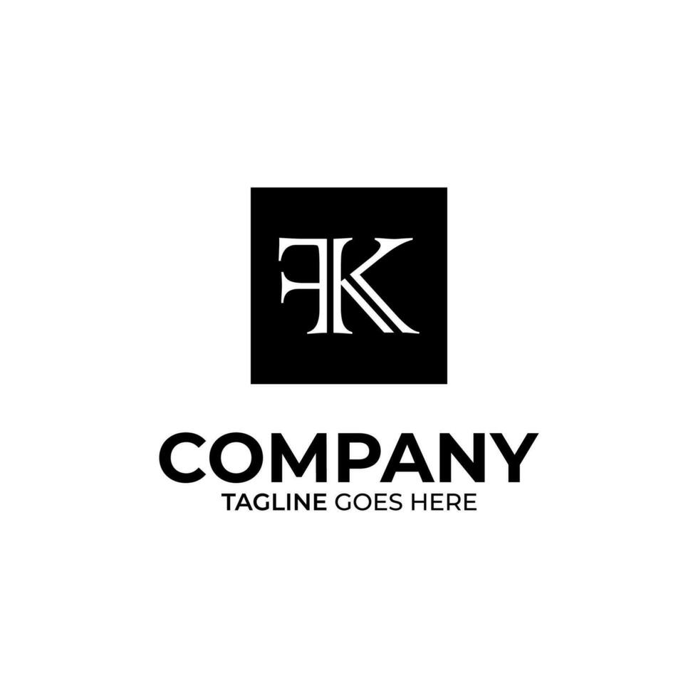 Initial F and K lettering logo design vector