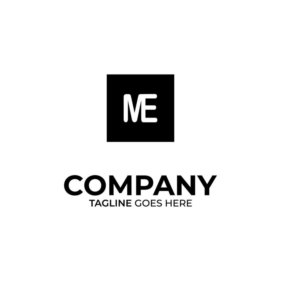Initial M and E lettering logo design vector