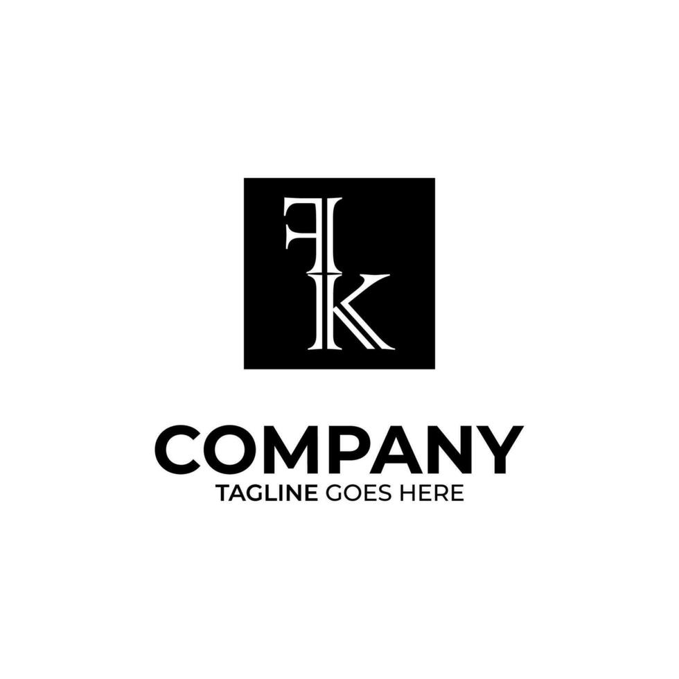 Initial F and K lettering logo design vector