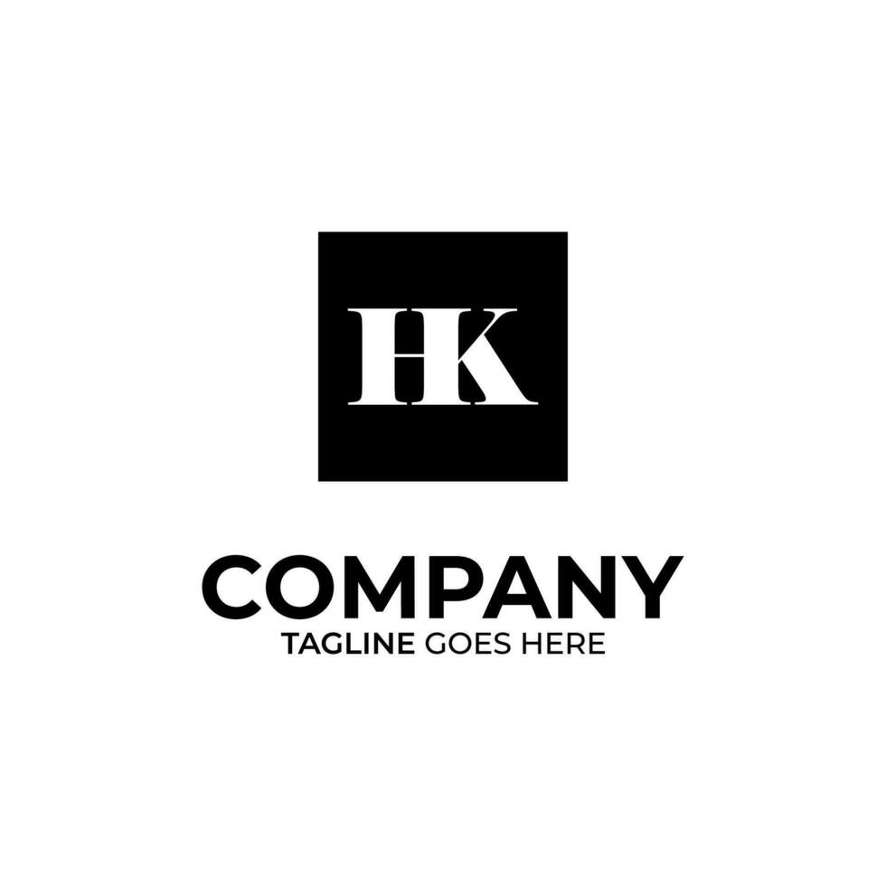 Initial H and K lettering logo design vector